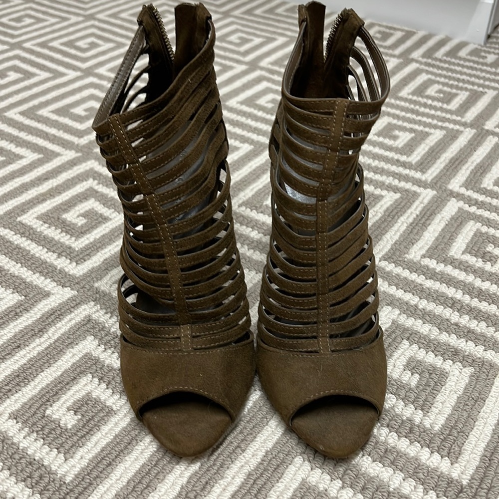 Sexy Brown Zara strappy open toe booties